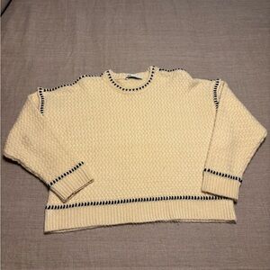 Zara Cream Sweater with Black Accents